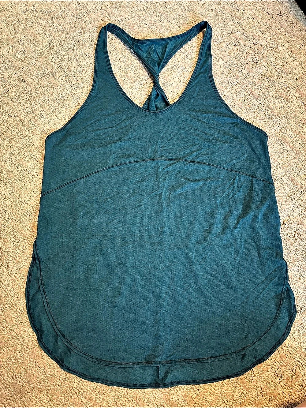 Lululemon Modal Silk Twist-Back Yoga Tank Top Green